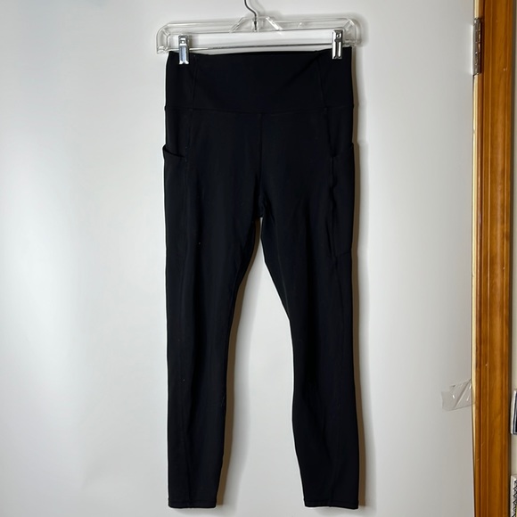 Fabletics Womens Leggings Fold down waist Black Stretch XS XSMALL - Picture 1 of 6